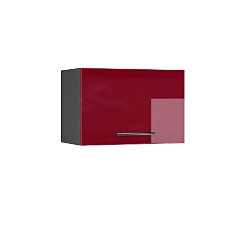 Vicco Hängeschrank Fame-Line, Bordeaux Hochglanz/Anthrazit, 60 cm Flach