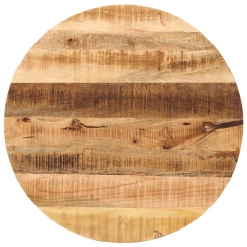 vidaXL Tischplatte, Holzplatte für Tisch Esstisch Couchtisch, Ersatztischplatte Rund, Massivholzplatte, Ø 70x2,5cm Raues Massives Mangoholz