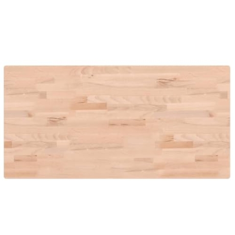 vidaXL Waschtischplatte, Multifunktional Arbeitsplatte mit 4 abgerundeten Ecken, Waschtischkonsole Tischplatte für Badezimmer, Holzplatte Platte Badmöbel, 100x50x2,5 cm Massivholz Buche