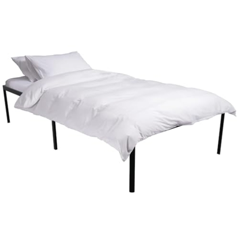CLP Metallbett Hamlin mit Lattenrost I Stabiles Bettgestell mit Stauraum I Modernes Bett mit belastbarem schwarzem Rahmen, Farbe:schwarz, Größe:200x100x41 cm