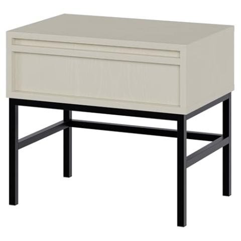Selsey Nachttisch Beistellschrank Beistelltisch Nachtschrank 50 cm Stehend Mit Schublade Beige Evo