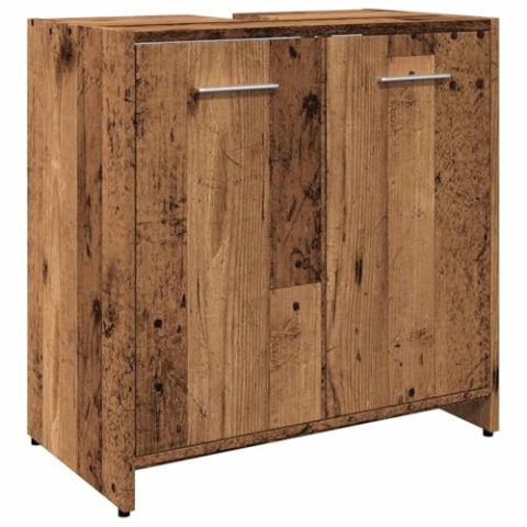 vidaXL Waschbeckenunterschrank Altholz-Optik 60x33x60 cm Holzwerkstoff, Waschtisch, Waschbeckenunterschrank, Waschtisch Unterschrank
