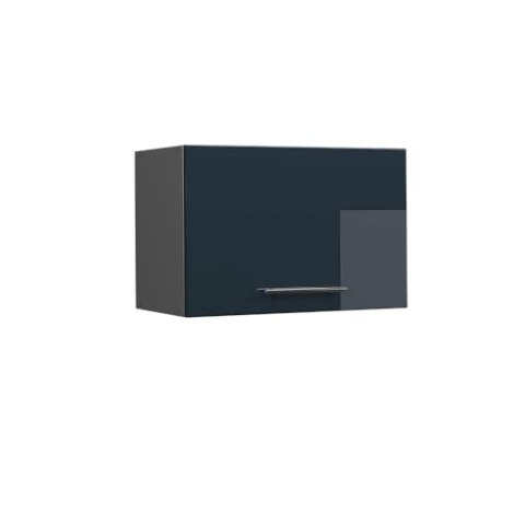 Vicco Hängeschrank Fame-Line, Dunkelblau Hochglanz/Anthrazit, 60 cm Flach