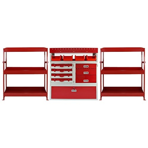 Monster Racking Fahrzeugeinrichtung Fahrzeugausbau Lieferwagenregal Metallregal Werkstattwagen Transporter Regalsystem Racking Werkzeugregal Werkstattregal Autoregal Transporterregal Fahrzeugregal Rot