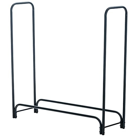 CLP Kaminholzständer Wilster I Robuster Kaminholzständer Aus Metall I Holzlager Im Industrial Look I Stapelhilfe Für Brennholz, Farbe:anthrazit, Größe:120x120x36 cm