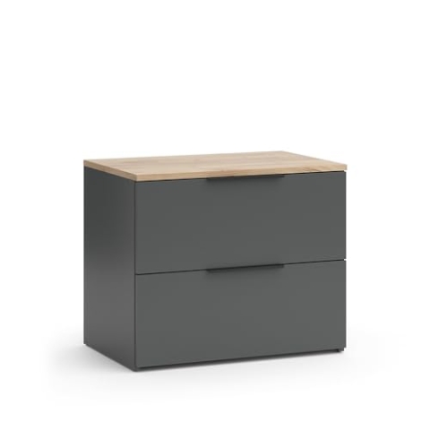 Vicco Sideboard Wido, Kommodenschrank, Anthrazit/Sonoma, 60 x 50 cm mit 2 Schubladen