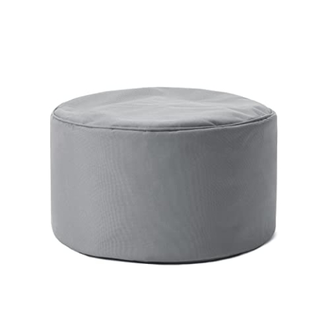 Lumaland Sitzsack Pouf (50 L) | Kompakter Sitzsack mit 3-in-1-Funktion: bequemer Hocker, praktisches Tischchen & stylischer Fußschemel für in- & Outdoor I Mit Flexibler EPS-Füllung | Ø 25 x 45 cm