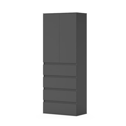 Vicco Kleiderschrank Claus, Anthrazit, 74 x 191.5 cm mit 4 Schubladen