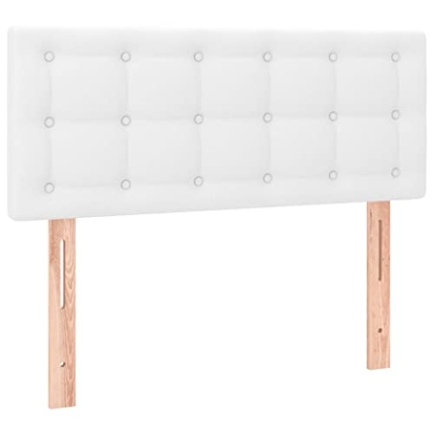 vidaXL LED Kopfteil Polsterkopfteil Bettkopfteil Betthaupt für Bett Bettgestell Bettrahmen Schlafzimmer Bettzubehör Weiß 90x5x78/88cm Kunstleder