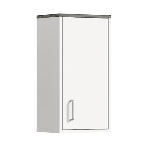 xonox.home Badezimmer Los Angeles X3SB2721 Hängeschrank Schrank in weiß Nb. Absetzung rauchsilber Nb., ca.32x60x21 cm