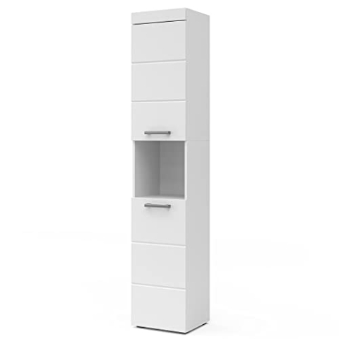 Vicco Badschrank Luna, Badezimmerhochschrank, Weiß, 37 x 190 cm