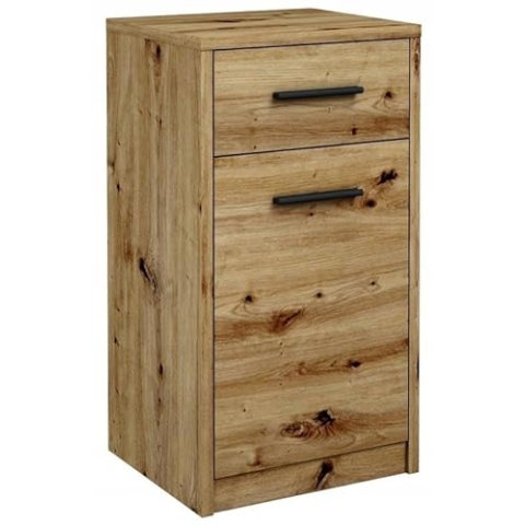MATKAM Elegante Kommode BODO 1D1S, H/B/T 75 x 40 x 35 cm, mit Tür und Schublade, Langlebige Laminatplatte (Artisan Eiche)