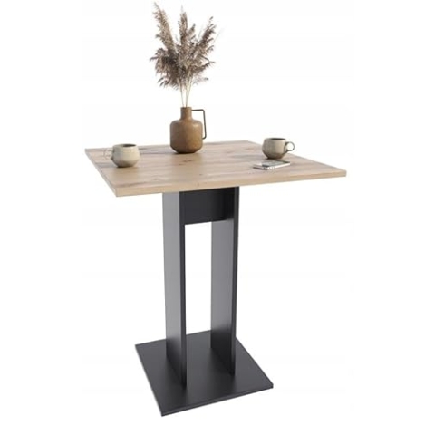MATKAM Couchtisch JULA, H73,6 x B70 x T70 cm, Perfekt für Wohnzimmer, Hochwertige Laminatplatte, (Artisan Eiche-Schwarz)