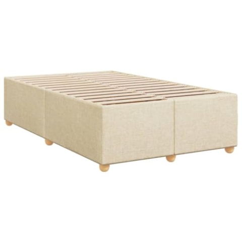 vidaXL Bettgestell, Bettrahmen mit Lattenrost, Polsterbett Bett für Schlafzimmer, Doppelbett Schlafzimmerbett, Creme 120x200cm Stoff