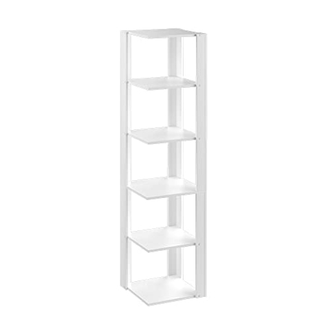 Vicco Eckregal Amina, stehendes Bücherregal, Weiß, 45 x 180.1 cm