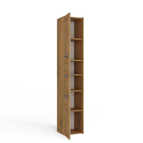 CDF Badschrank S33 | Farbe: Anthrazit - Eiche Artisan | Moderner Badezimmerschrank | Ablagefläche | Geräumige Einlegeböden | Türen | Einfache Montage