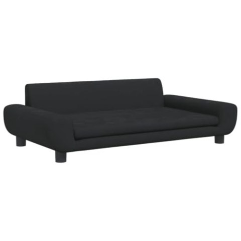 vidaXL Kindersofa, Couch für Kinder, Kindercouch mit runden Kanten, Kindersessel Minisofa Polstersofa Kindermöbel Sofa Kinderzimmer, Schwarz Samt