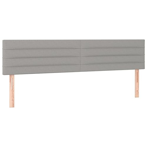 vidaXL Kopfteil 2 STK., Bettkopfteil mit Holzbeinen, Höhenverstellbar Polsterkopfteil für Bett, Betthaupt Bettzubehör Schlafzimmer, Hellgrau 90x5x78/88cm Stoff