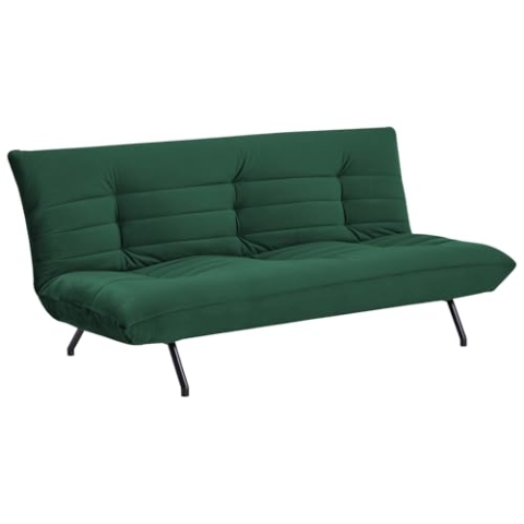 Happy Garden 3-Sitzer-Sofa, umwandelbar in grünem Samt Anatole - Beistellbett für 2 Personen, Vintage-Stil