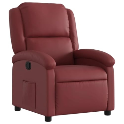 vidaXL Relaxsessel, Sessel mit Liegefunktion, Fernsehsessel Verstellbare Rückenlehne, Liegesessel Ruhesessel Polstersessel, Weinrot Kunstleder