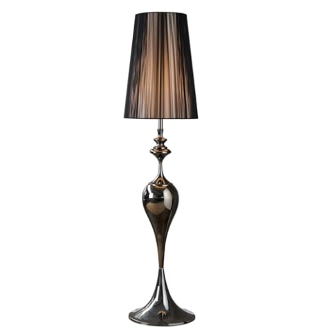 invicta INTERIOR Edle Design Stehleuchte Lucie schwarz 160cm Lampe Stehlampe Standleuchte Leuchte