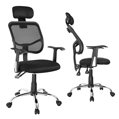 Ergo Office ER-413 Ergonomischer Bürostuhl mit Rädern Drehstuhl Höheverstellbar Verstellbare Kopfstütze Schreibtischstuhl Maximale Belastbarkeit 150 kg (Bürostuhl)