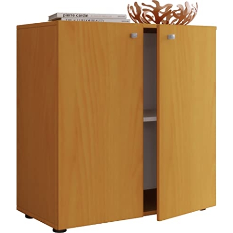 VCM Holz Kommode | Maße Kommode ca. H. 75 x B. 70 x T. 36 cm | Sideboard mit praktischen Fachbodeneinteilung | 2 Drehtüren - Vandol 1 Buche