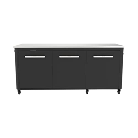 cozze® 180 x 60 x 90cm Outdoor-Tisch - Edelstahl & Schwarz, Mobilität & Stil, Perfekt für Außenbereichs-Events