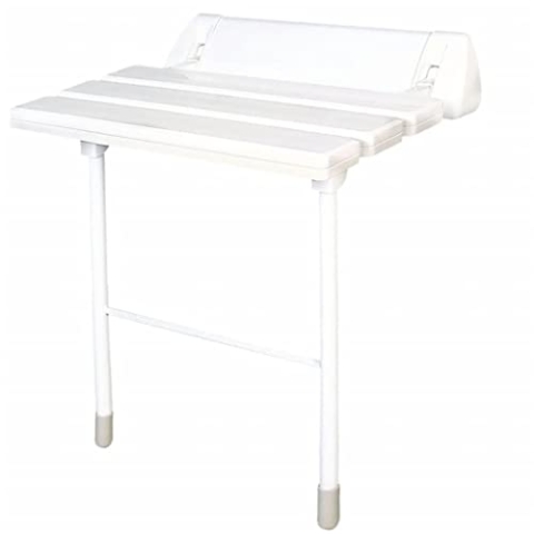 RIDDER Assistent A0020301 Duschklappsitz, Klappsitz XXL mit Stützfuß, weiß