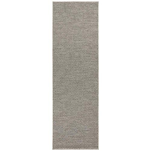 BT Carpet Nature Läufer In- und Outdoor – Schlingen Küchenläufer rutschfest Flachgewebe Kurzflor Woll-Optik Fineloop Küchenteppich für Flur, Garten, Terrasse, Badezimmer – Grau Anthrazit, 80x250cm