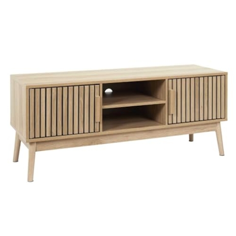 HOME DECO FACTORY, HD0088, Niedriges TV-Gerät, Modell Klaus, Natural Crush Collection, Zeitgenössische Möbel, Möbel, TV-Gerät, 117 x 48 x 40 cm, Braun