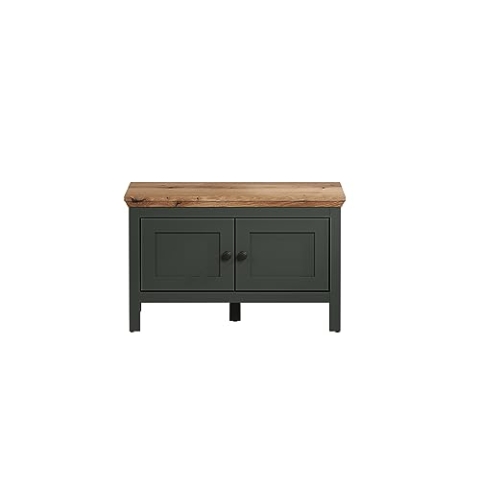 trendteam smart living - Garderobensitzbank Sitzbank - Garderobe - Stanton - Aufbaumaß (BxHxT) 77 x 48 x 39 cm - Farbe Tannengrün mit Evoke Eiche - 220931004