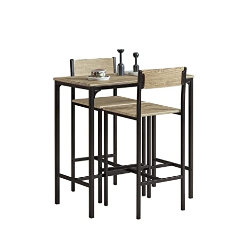 SoBuy OGT03 Bartisch Set 3-teilig Bistrotisch Balkonmöbel Bistromöbel Esstisch