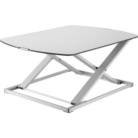 Worktrainer - Ultra Slim Large - Schreibtisch Erhöhung - Höhenverstellbarer Schreibtischaufsatz - Höhe 3,5-36,8 cm - Breite 54 x 79 cm - Klemmfeder Bedienung - Weiß