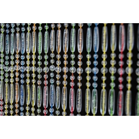 CASA Türvorhang FREJUS 6 Perlenvorhang Fliegenvorhang Terrasentürvorhang Balkonvorhang Multicolour, Maße:100 x 230 cm
