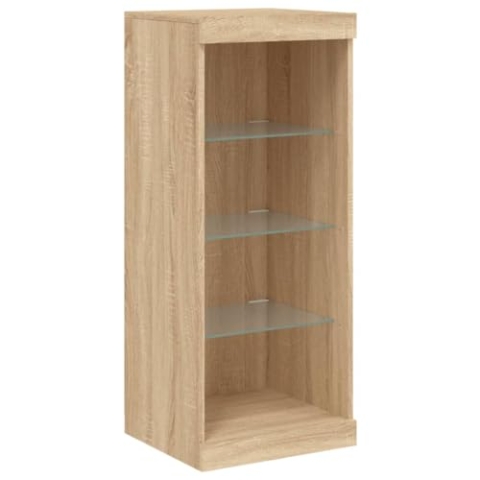 vidaXL Sideboard, Kommode mit viel Stauraum, Highboard Schrank mit LED-Leuchten, Anrichte Beistellschrank Standschrank, Modern, Sonoma-Eiche