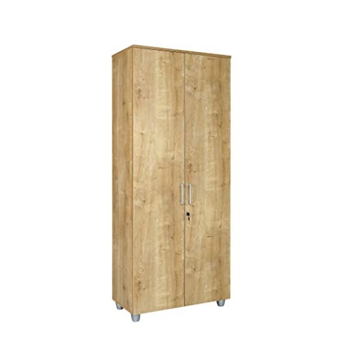 furni24 Aktenschrank mit Schloss und Fächern – Abschließbarer Holzschrank fürs Büro und Homeoffice, mit 4 verstellbaren Regalbrettern, Flügeltüren und Metallscharnieren – Saphir-Eiche, 190x80x40 cm…