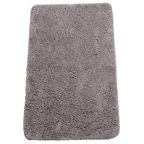Brandsseller Badezimmerteppich 70x120 cm Badvorleger Badematte Badteppich rechteckig Chenille rutschfest saugstark maschinenwaschbar - Grau