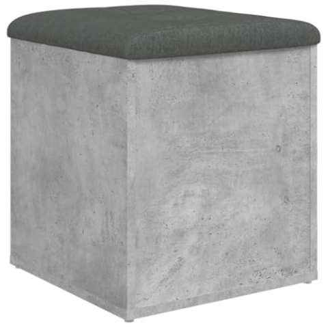 vidaXL Sitzbank, Bank mit Stauraum, Gepolstert Sitzhocker Schuhbank, Truhenbank Polsterbank Aufbewahrungsbox für Wohnzimmer Flur, Betongrau Holzwerkstoff