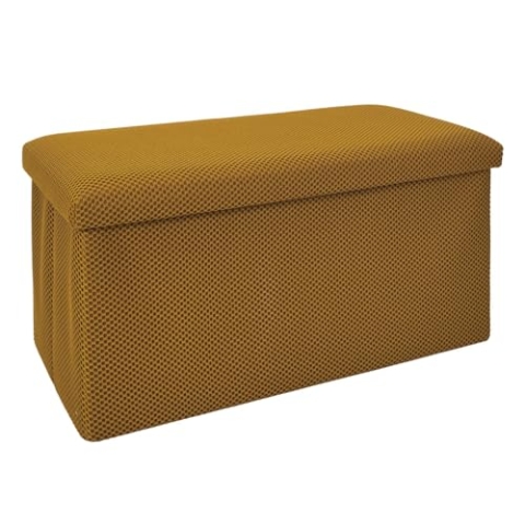 HOME DECO FACTORY, HD0468, Multifunktionale Faltbare Bank im zeitgenössischen Design, praktische Aufbewahrung und Sitzkomfort, ideal für Wohnzimmer oder Schlafzimmer, Gelb, 76 x 38 x 38 cm