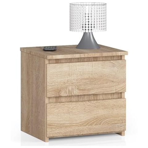 AKORD | Kommode Set 2 Schubladen Sideboard Mehrzweckschrank Schrank | Schreibtisch | ecktisch | Eck Schreibtisch für Home Office | Einfache Montage | 40x40x35 | Sonoma Eiche