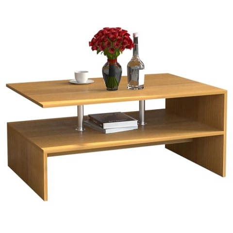 VCM Holz Couchtisch Sofatisch Wohnzimmertisch Beistelltisch Kaffeetisch Maliso L Buche