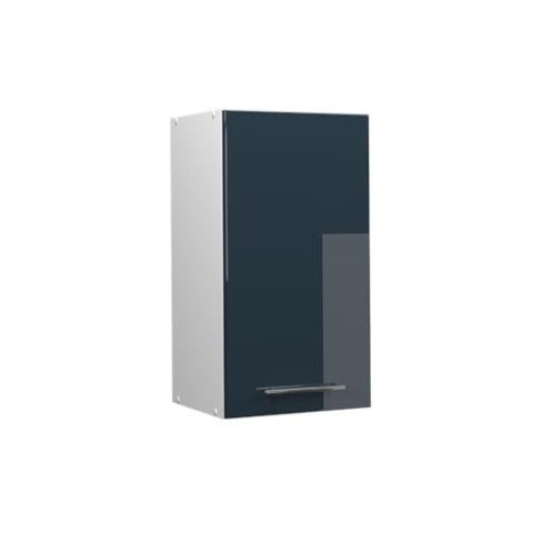 Vicco Hängeschrank Fame-Line, hängender Küchenschrank, Dunkelblau Hochglanz/Weiß, 40 cm