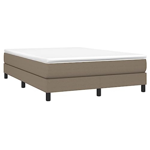 vidaXL Bettgestell, Polsterbett Bett für Schlafzimmer, Bettrahmen mit Lattenrost, Schlafzimmerbett Doppelbett, Taupe 140x200cm Stoff