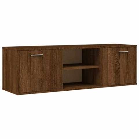 vidaXL TV Schrank, Fernsehschrank mit viel Stauraum, Lowboard für Wohnzimmer, Fernsehtisch TV Möbel HiFi Schrank, Braun Eichen-Optik Holzwerkstoff