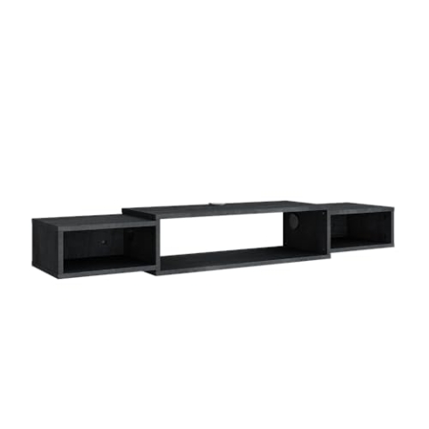 Vicco TV-Schrank Nordic, Schwarz Beton, 139.7 x 20.3 cm mit offenen Regalen