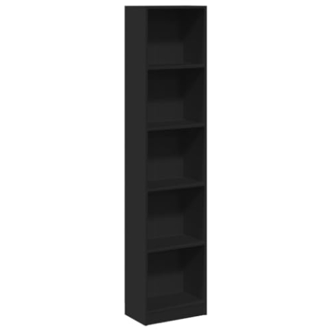 vidaXL Bücherregal, Bücherschrank Regal mit Stauraum, Standregal für Wohnzimmer Büro, Büroregal Aktenregal Aufbewahrungsregal, Schwarz Holzwerkstoff
