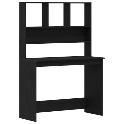 vidaXL Schreibtisch mit Regalen Schwarz Eichen-Optik 102x45x148 cm