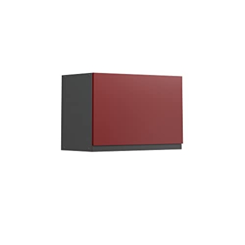 Vicco Hängeschrank R-Line, hängender Küchenschrank, Rot/Anthrazit, 60 cm J-Shape, flach