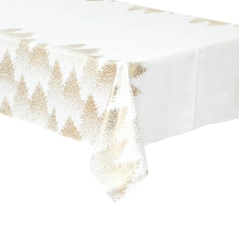 FEERIC LIGHTS & CHRISTMAS Tovaglia Stampa abete Bianco e ORO 140x360cm